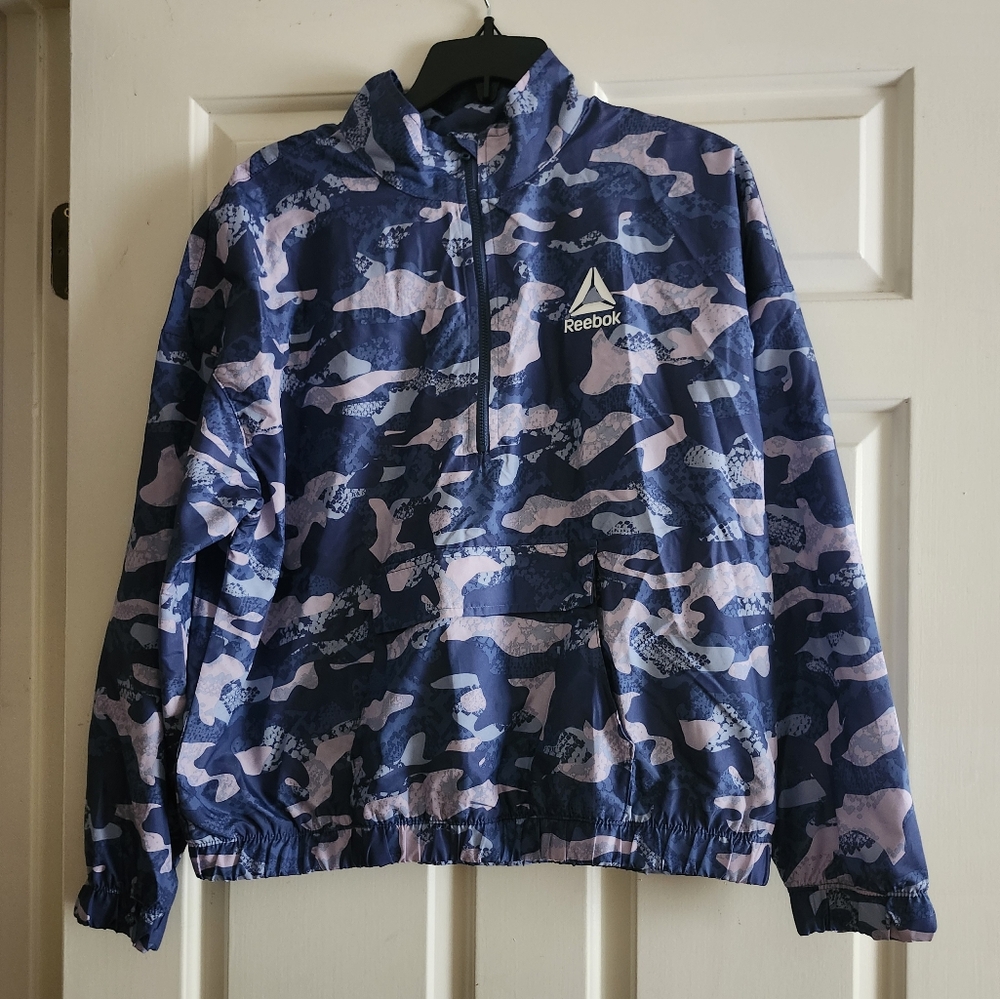 Reebok camo half zip wind breaker